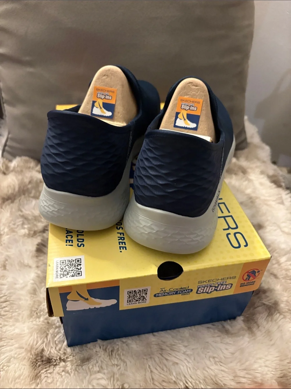 Skechers Navy Slip-On Mesh Casual Loafers